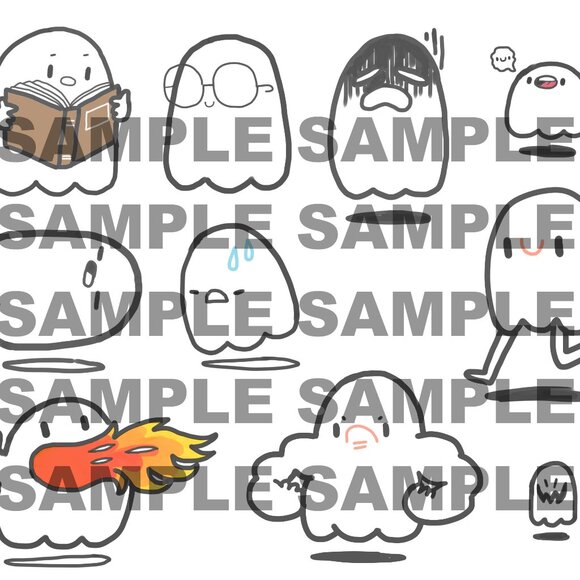 GHOST CLUB - mini vinyl sticker pack for journaling - Picture 2 of 2